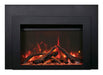 Sierra Flame 34" Electric Fireplace Insert with Black Steel Surround INS-FM-34