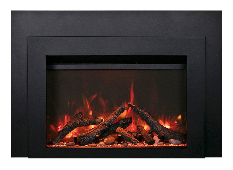 Sierra Flame 34" Electric Fireplace Insert with Black Steel Surround INS-FM-34