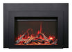 Sierra Flame 34" Electric Fireplace Insert with Black Steel Surround INS-FM-34