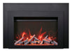 Sierra Flame 34" Electric Fireplace Insert with Black Steel Surround INS-FM-34