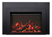 Sierra Flame 34" Electric Fireplace Insert with Black Steel Surround INS-FM-34