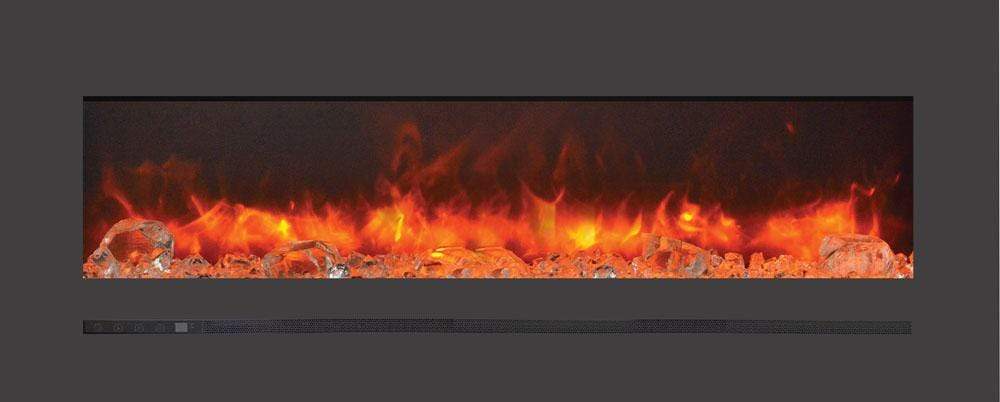 Sierra Flame Steel Front 48" Linear Wall Mount/Flush Mount Electric Fireplace WM-FML-48-5523-STL