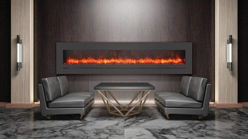 Sierra Flame Steel Front 88" Linear Wall Mount/Flush Mount Electric Fireplace WM-FML-88-9623-STL