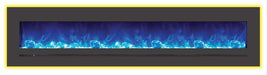 Sierra Flame Steel Front 88" Linear Wall Mount/Flush Mount Electric Fireplace WM-FML-88-9623-STL