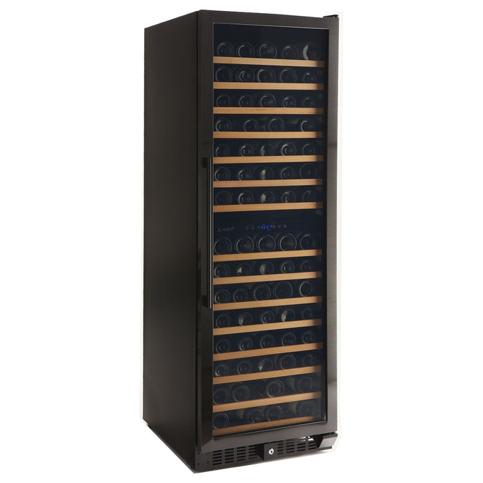 Smith & Hanks 166 Bottle Black Stainless Dual Zone Built-in/Free-standing Wine Refrigerator