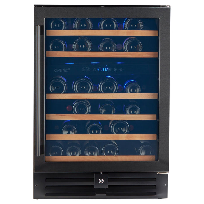 Smith & Hanks 24" 46 Bottle Black Stainless Built-In Dual Zone Wine Cooler