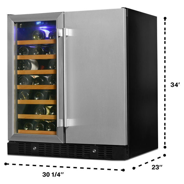 Smith & Hanks 24" Built-In Dual Zone Wine and Beverage Center with Locking Door