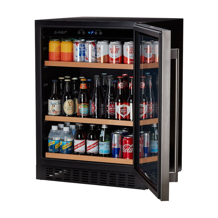 Smith & Hanks 24" Built-in Under Counter Beverage Cooler with UV Protected Glass Door and 176 Can Capacity