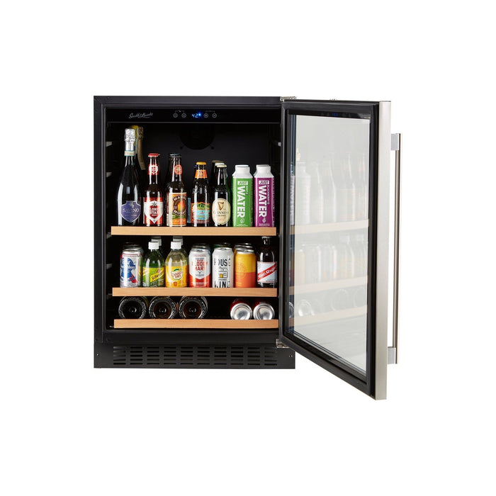 Smith & Hanks 24" Built-in Under Counter Beverage Cooler with UV Protected Glass Door and 176 Can Capacity