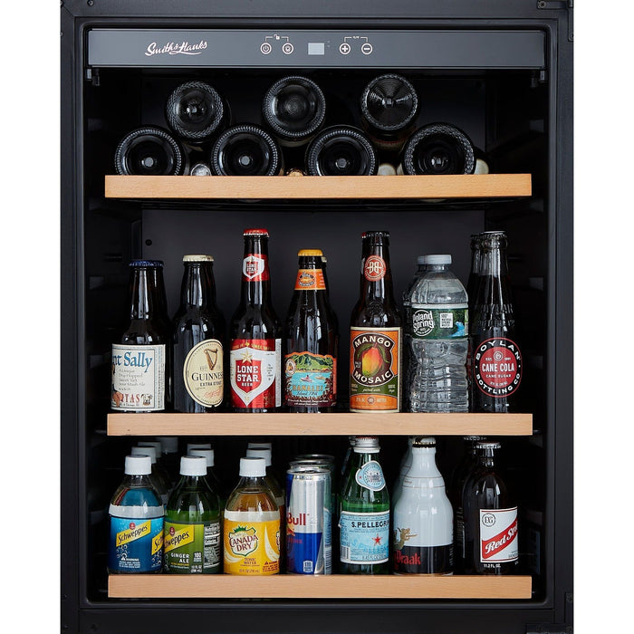 Smith & Hanks 24" Built-in Under Counter Beverage Cooler with UV Protected Glass Door and 176 Can Capacity