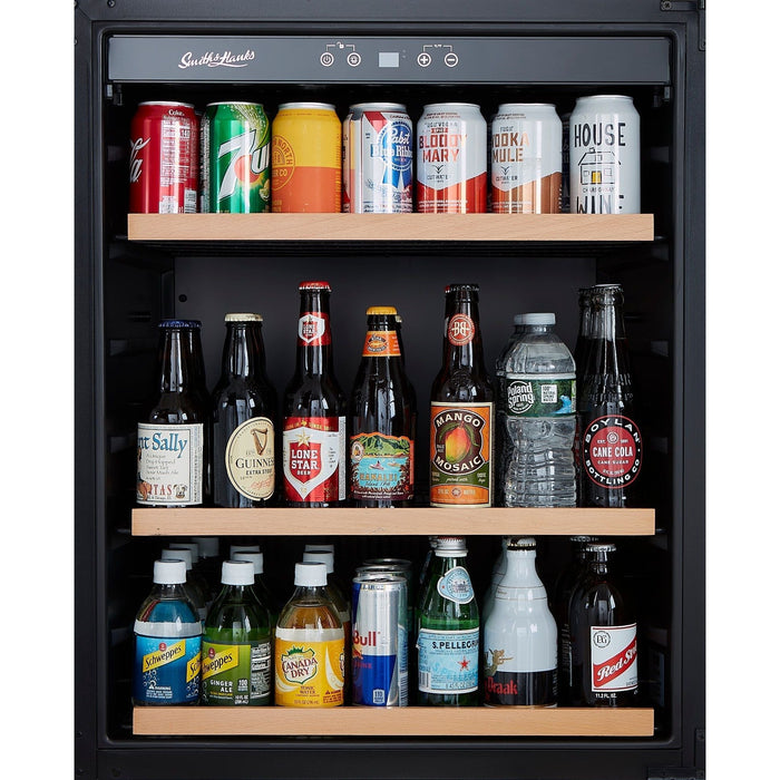 Smith & Hanks 24" Built-in Under Counter Beverage Cooler with UV Protected Glass Door and 176 Can Capacity