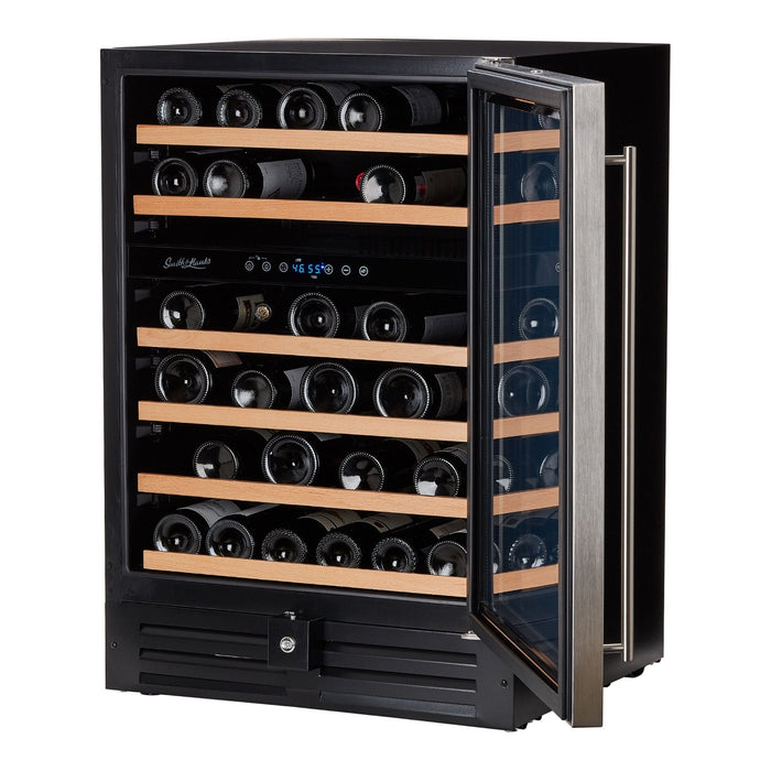 Smith & Hanks 24" Dual Zone Built-In Under Counter Wine Cooler with Whisper Quiet Operation and UV Protection