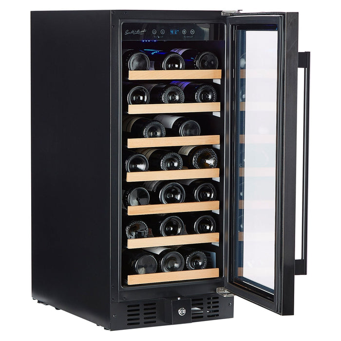 Smith & Hanks 34 Bottle Black Stainless Built-In Under Counter Wine Cooler