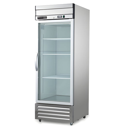 Maxx Cold V-Series 1 Glass Door Reach-In Refrigerator, Bottom Mount, in Stainless Steel - MVR-23GDHC