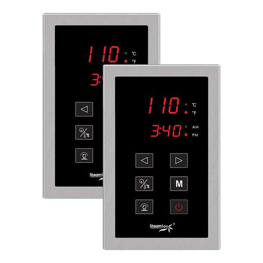 SteamSpa Dual Touch Panel Control System in Brushed Nickel