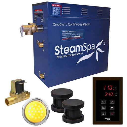 SteamSpa Indulgence 10.5 KW QuickStart Acu-Steam Bath Generator Package with Built-in Auto Drain in Oil Rubbed Bronze