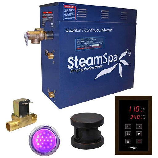 SteamSpa Indulgence 4.5 KW QuickStart Acu-Steam Bath Generator Package with Built-in Auto Drain in Oil Rubbed Bronze