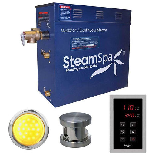 SteamSpa Indulgence 6 KW QuickStart Acu-Steam Bath Generator Package in Brushed Nickel