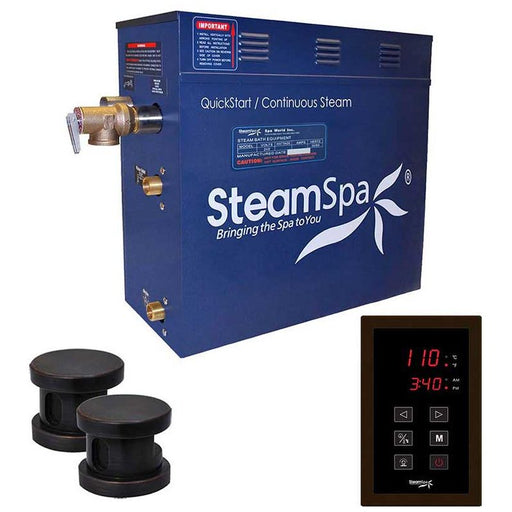 SteamSpa Oasis 12 KW QuickStart Acu-Steam Bath Generator Package in Oil Rubbed Bronze