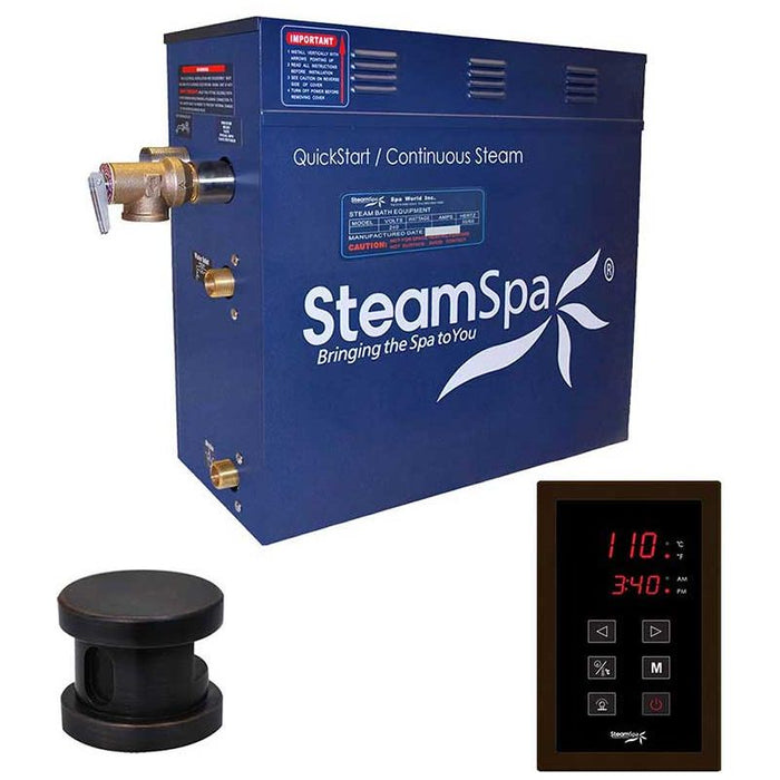 SteamSpa Oasis 7.5 KW QuickStart Acu-Steam Bath Generator Package in Oil Rubbed Bronze