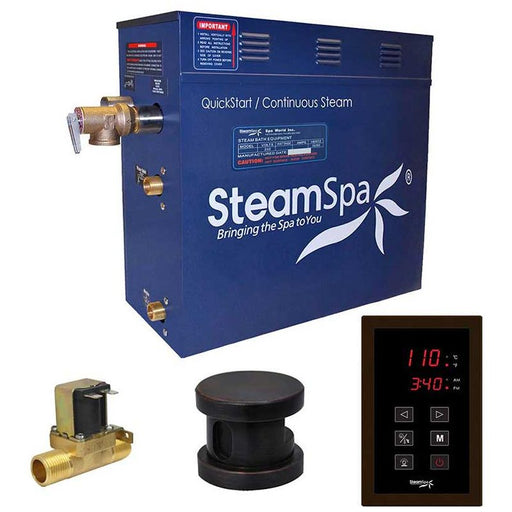 SteamSpa Oasis 7.5 KW QuickStart Acu-Steam Bath Generator Package with Built-in Auto Drain in Oil Rubbed Bronze