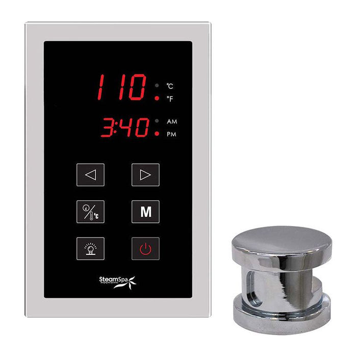 SteamSpa OATPKCH Oasis Touch Panel Control Kit with Steam Head, Chrome