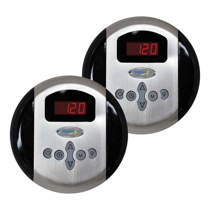 SteamSpa Programmable Dual Control Panels in Chrome