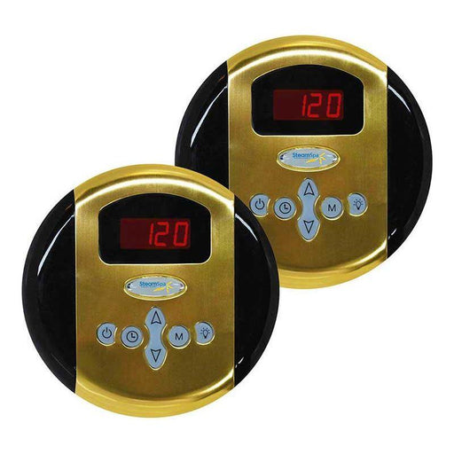 SteamSpa Programmable Dual Control Panels in Polished Gold