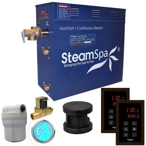 SteamSpa Royal 4.5 KW QuickStart Acu-Steam Bath Generator Package with Built-in Auto Drain in Oil Rubbed Bronze