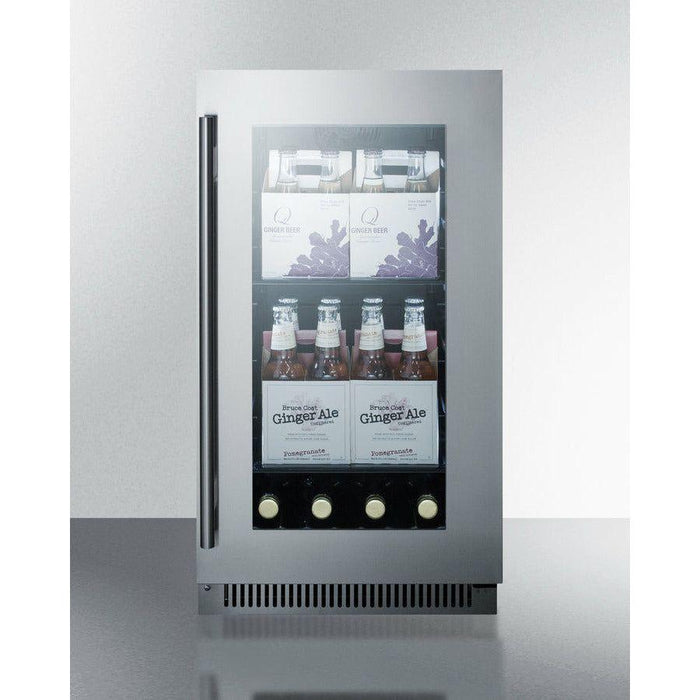 Summit 18 in. Wide 2.9 Cu. Ft. Built-In or Free Standing Wine and Beverage Cooler - CL181WBV