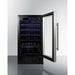 Summit 18 in. Wide Built-In Wine Cellar with 34 Bottle Capacity, Right Hinge, Glass Door, With Lock, 5 Extension Wine Racks, Digital Control, LED Light, Compressor Cooling, ETL Approved - SWC1840B