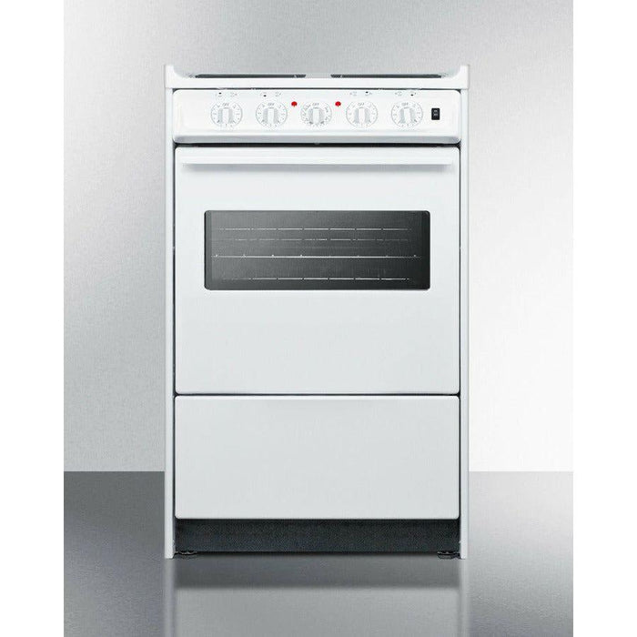 Summit 20 in. Wide Electric Coil Top Range with 4 Coil Elements, 2.46 cu. ft. Total Oven Capacity, Viewing Window, Storage Drawer, ADA Compliant - WEM110R