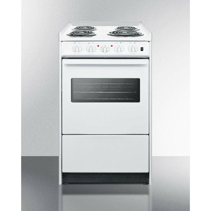 Summit 20 in. Wide Electric Coil Top Range with 4 Coil Elements, 2.46 cu. ft. Total Oven Capacity, Viewing Window, Storage Drawer, ADA Compliant - WEM110R