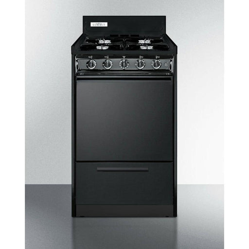 Summit 20 in. Wide Gas Range, Open Burners with Natural Gas, 4 Open Burners, 2.46 cu. ft. Total Oven Capacity, Viewing Window - TNM1107C