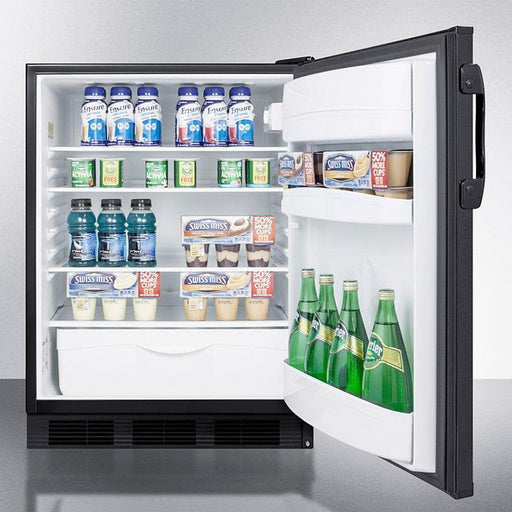 Summit 24 in. 5.5 Cu. ft. Black Built in Compact Refrigerator - FF6BKBI7