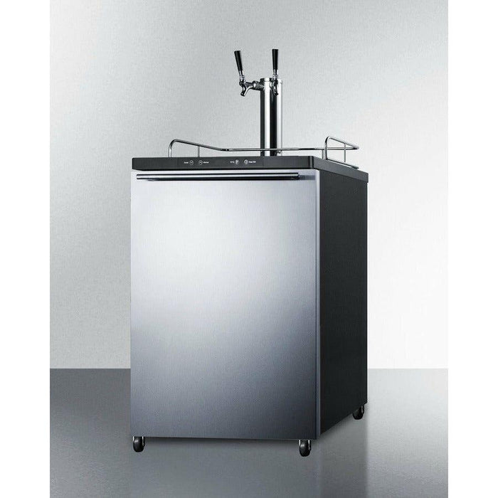 Summit 24 in. Commercial Freestanding Beer Dispenser with Dual Tap System, Wide Kegerator - SBC635M7