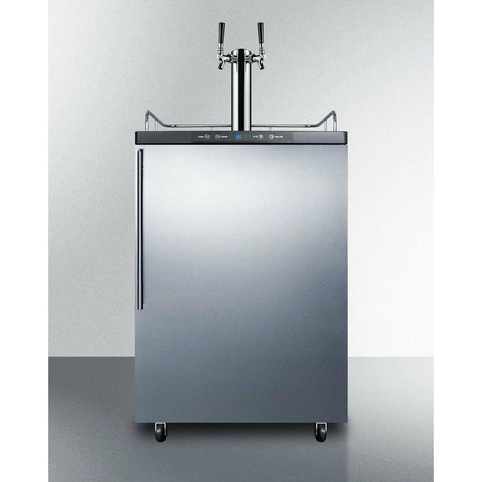 Summit 24 in. Commercial Freestanding Beer Dispenser with Dual Tap System, Wide Kegerator - SBC635M7