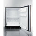 Summit 24 in. Compact Refrigerator with 5.5 Cu. ft. Capacity ADA Compliant Pre-Installed Wood Door Panel Automatic Defrost - FF63BKBIWP1ADA