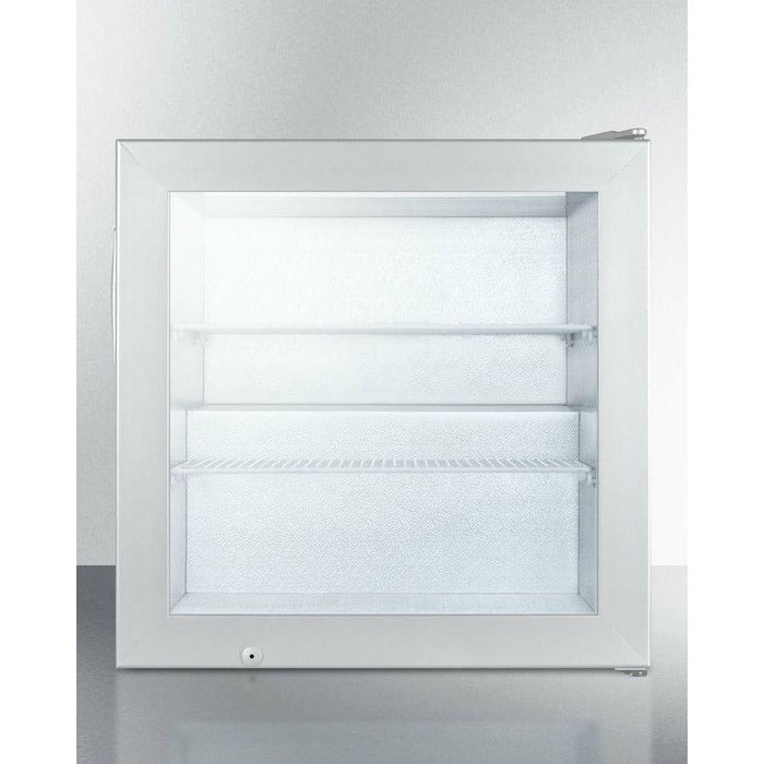 Summit 24 in. Counter Depth Compact Freezer with 2 cu. ft. Capacity, Right Hinge, Manual Defrost, LED Lighting - SCFU386FROST