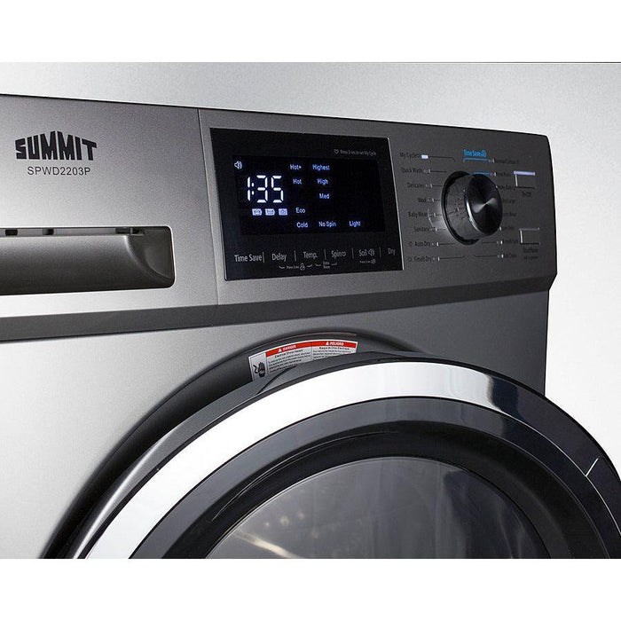 Summit 24 in. Front Load Washer/Dryer Combo with 2.7 cu. ft. Capacity, 16 Wash Cycles, 3 Dry Cycles, Sanitize Cycle, 4 Temperature Settings, 1,300 RPM Spin Speed - SPWD2203P