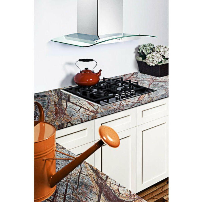 Summit 24 in. Gas-on-glass Cooktop with (4) Sealed Burners - GC424BGL