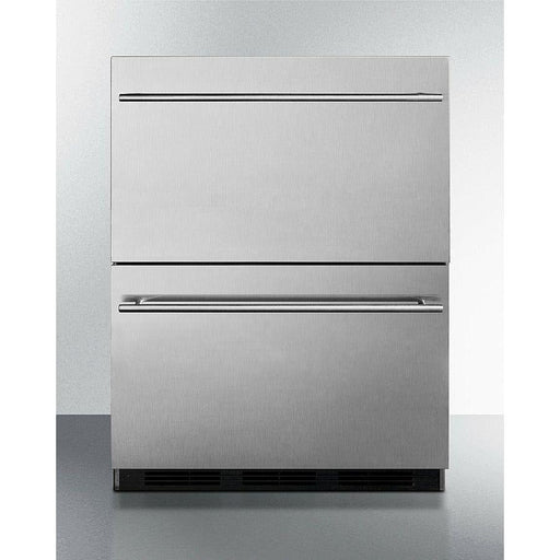 Summit 24 in. Wide 2-Drawer All-Refrigerator, ADA Compliant with 3.1 Cu. Ft. Capacity, Adjustable Thermostat, Fan-Forced Cooling - SP6DBS2D7ADA