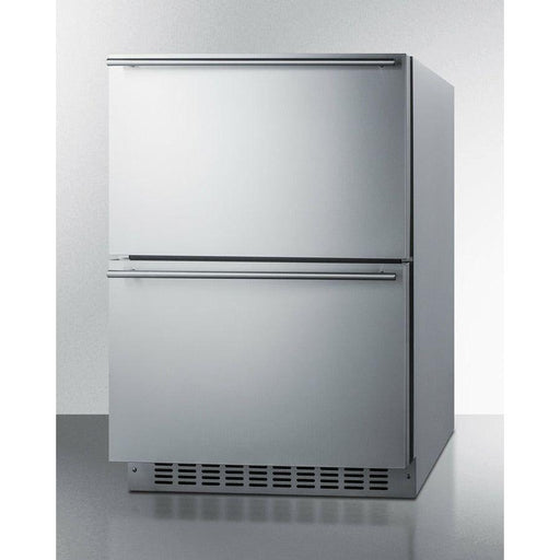 Summit 24 in. Wide 2-Drawer Refrigerator-Freezer with 3.9 cu. ft. Capacity, Frost Free Defrost, in Stainless Steel - SPRF34D