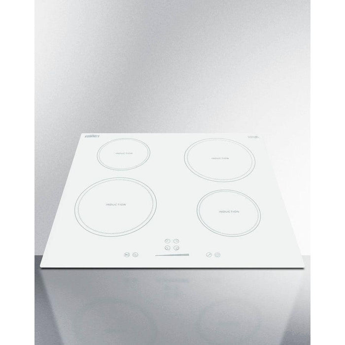 Summit 24 in. Wide 208-240V 4-Zone Induction Cooktop with 4 Elements, Hot Surface Indicator, ADA Compliant, Induction Technology, Child Lock, Safety Shut-Off Control - SINC4B242W