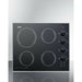 Summit 24 in. Wide 230V 4-Burner Radiant Cooktop with 4 Elements, Installs Over Oven, Schott Ceran Glass, Push-to-Turn Knobs - CR425