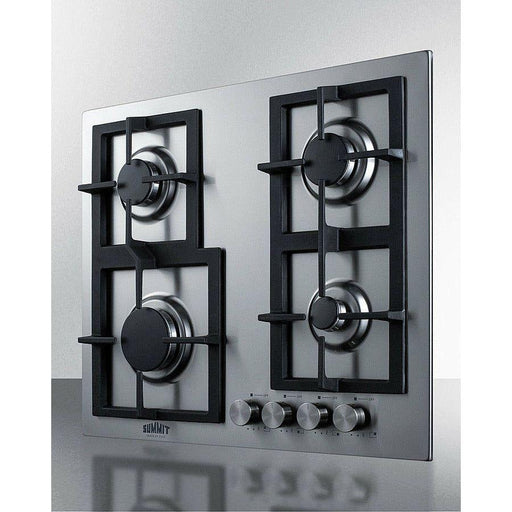 Summit 24 in. Wide 4-Burner Gas Cooktop in Stainless Steel - GCJ4SS