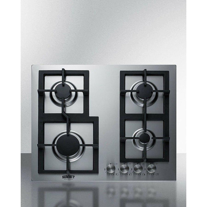 Summit 24 in. Wide 4-Burner Gas Cooktop in Stainless Steel - GCJ4SS