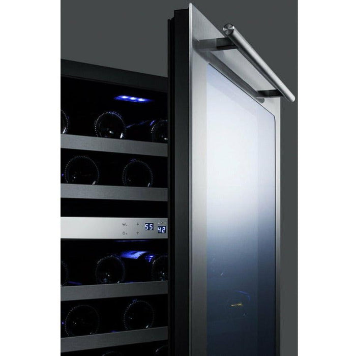 Summit 24 in. Wide 46 Bottle Dual Zone Stainless Steel Built-In Wine Refrigerator - CL24WC2