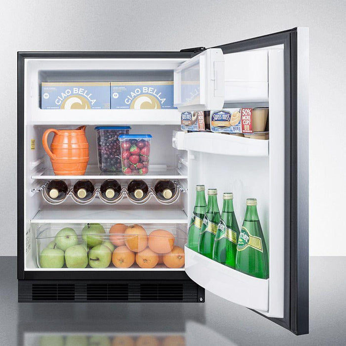 Summit 24 in. Wide 5.1 Cu. Ft. Compact Refrigerator with Adjustable Shelves - CT663BKSSH