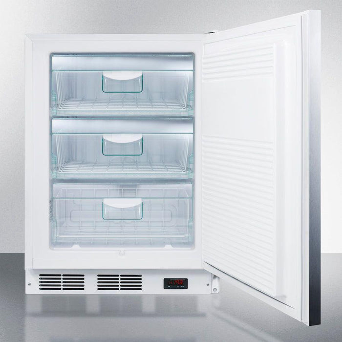 Summit 24 In. Wide All-Freezer, ADA Compliant with 3.5 cu. ft. Capacity, Right Hinge, Manual Defrost, ADA Compliant, Approved for Medical Use, Adjustable Thermostat - VT65ML7SS